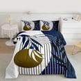 thumbnail image 2 of Homewish Botanical Plants Leaves Bedding Comforter Set 2pcs for Female Men Women,Retro Vintage Aesthetic Twin Comforter Sets Microfiber,Mid Century Stripes Breathable Bedding Set, 2 of 8