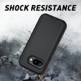 thumbnail image 4 of AIR-for Google Pixel 9A Case, Protective Heavy Duty 3-Layer Shockproof Hard Cover Tough Rugged Dust/Drop Proof Full Body Durable Anti-Fingerprint with Port Protection, Black, 4 of 4