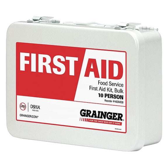 First Aid Kit and Housing, Metal 68 Components, 10 People Served