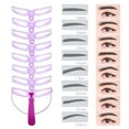 thumbnail image 4 of Adjustable Eyebrow Stencil Kit, 8 Templates with Handle Headband, 4 of 7