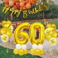thumbnail image 3 of Gold Number 60th Birthday Decoration Set Happy Birthday Banner Balloons 60 Years Old Birthday Party Supplies Helium Balloons Number 60 Balloons Latex Balloon Foil Balloon, Gold 60th Party Balloons, 3 of 5