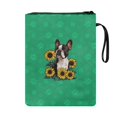 thumbnail image 2 of HELLHERO Book Lovers Gift Tote Bags, 11.42 x 8.66 Inch Polyester Protector Wrap Bag Book Organzier Holder Easy Carry Book Case with Washable, Retro for Books Lovers, Boston Terrier Sunflowers, 2 of 8