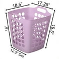 thumbnail image 6 of Flexible Plastic Laundry Basket - Square Storage Hamper with Side Handles for Easy Carrying - Versatile Organizer for Laundry, and Household Storage, Purple 50 Litter, 6 of 6