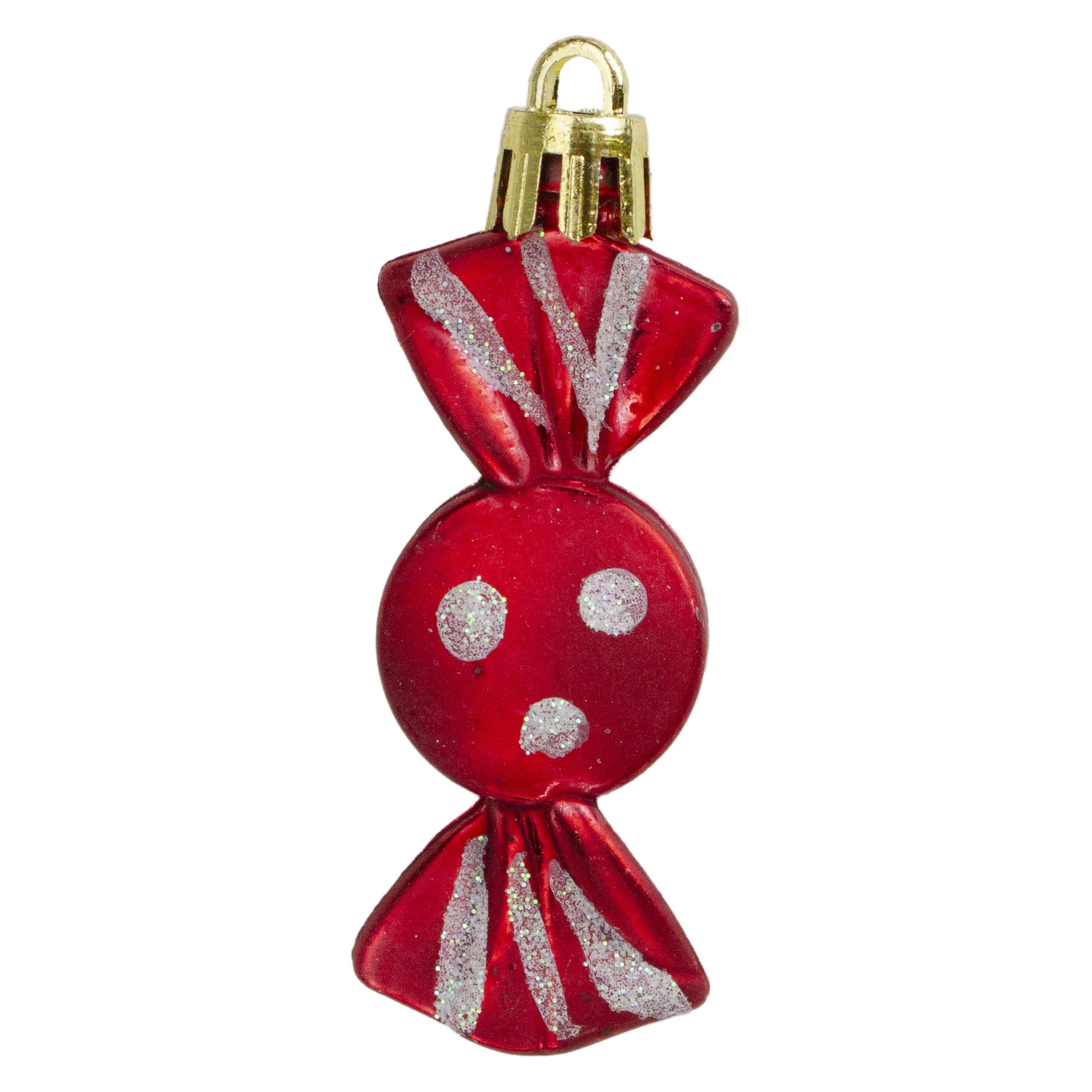 8ct Red and White Round Peppermint Shatterproof Christmas Ornaments 2.