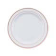thumbnail image 6 of BalsaCircle 10 Pieces Disposable Plastic Round Plates 8" White Rose Gold Trim, 6 of 6