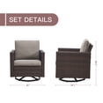 thumbnail image 6 of PARKWELL Outdoor Swivel Rocker Patio Chairs Set of 2,Wicker Swivel Gliders Rocking Chair for Porch Balcony Yard,Gray Cushions Lounge Chairs in Brown Wicker, 6 of 6
