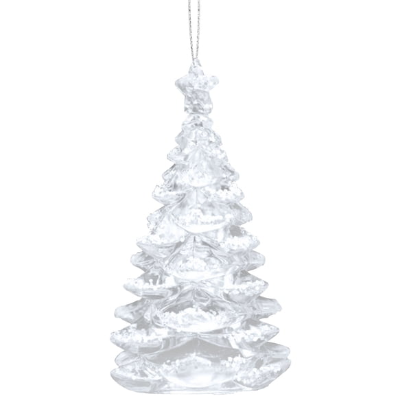 Colgante de Copo de Nieve de Reno de Árbol de Navidad de Acrílico Transparente, Adorno Colgante Pequeño para Árbol de Navidad.