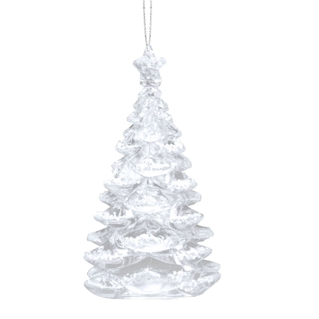 Colgante de Copo de Nieve de Reno de Árbol de Navidad de Acrílico Transparente, Adorno Colgante Pequeño para Árbol de Navidad.