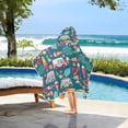 thumbnail image 3 of Yayeee Kids Hooded Towel with Hand Pockets Beach Soft Absorbent Bath Wrap 50 x 23.5 inch, Green Cartoon Truck Pattern, 3 of 5