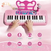 Keyboard Piano for Kids, Music Toys, Kids Piano with Microphone, Toddler Girl Toys, 37 Keys Musical Instruments for Toddlers, Birthday Gifts for 3 4 5 Year Old Girls