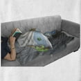 thumbnail image 6 of Fairy Tale Soft Flannel Fleece Throw Blanket, Book with a Words and a Fairy in the Rain by a Pond on a Greyscale Backdrop, Cozy Plush for Indoor and Outdoor Use, 60" x 80", Multicolor, by Ambesonne, 6 of 6