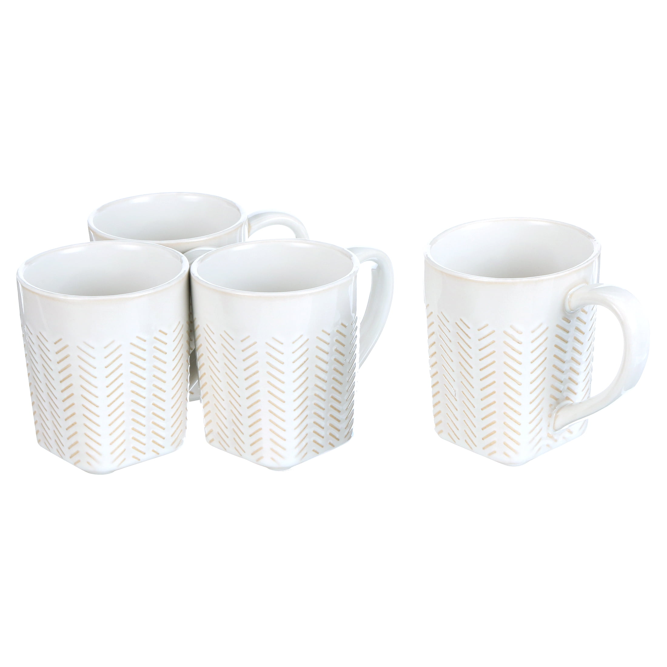 Better Homes & Gardens Stacked Seger White Coffee Mugs