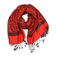 thumbnail image 2 of Floral Jacquard Scarf Womens Fashion Shawl Long Soft Accent Wrap In Red, 2 of 4