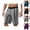 Silver, variant on Shiny Metallic Wet Look Sequin Shorts for Men Summer Elastic Waist Straight Leg Sparkly Sequin Shorts with Pockets