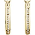 thumbnail image 2 of Channel Set 1/3 cttw Diamond Hoop Earrings in 14k Yellow Gold, 2 of 5