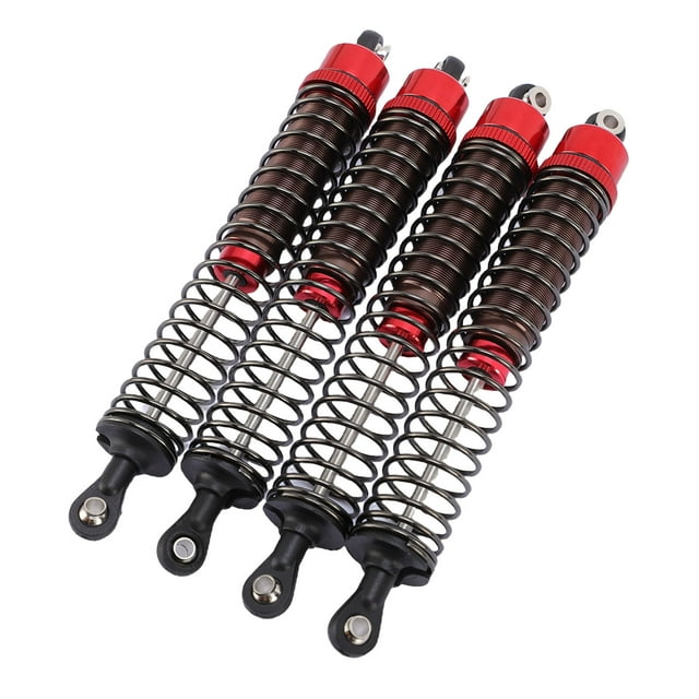 1/10 Scale RC Shock Absorbers, Aluminum Alloy Oil Damping System 4 Pack Set for Off Road Crawling and High Speed Racing Performance Upgrade