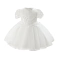 thumbnail image 3 of MEZZALL Elegant Girls Formal Dress Layered Skirt And Satin Bodice Party Gown Girls Solid Color Lovely Dresses, 3 of 8