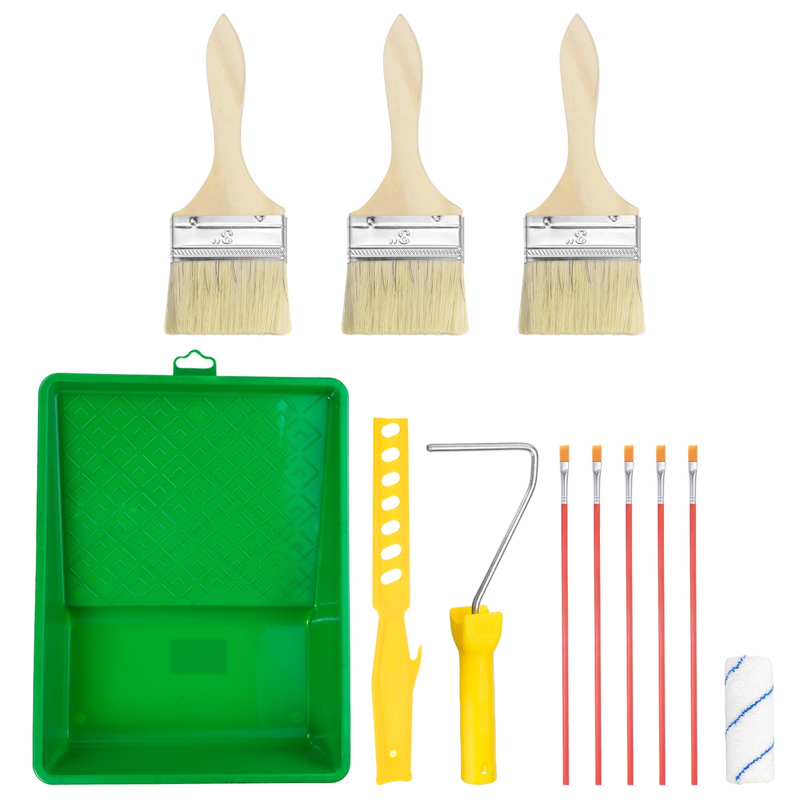 Uxcell Paint Roller Kit, 3" Thick Chemical Fiber Paint Brushes, for