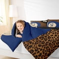 thumbnail image 3 of Castle Fairy Sport Billiards Full Size Bedding Sets 7 Pieces, Rustic Cheetah Print Full Size Bed in a Bag, Blue Brown Black,Black Reversible, 3 of 7