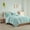 0#Blue,Polyester, variant on Full/Queen Velvet Comforter Set with Throw Pillow,Grey Polyester Household Supplies Décor Bedding Bedding Sets