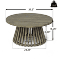 thumbnail image 3 of Tcbosik Outdoor Wooden Coffee Table, 31.5 Inch Round Accent Table for Patio, Garden, Deck, Backyard, Grey, 3 of 8