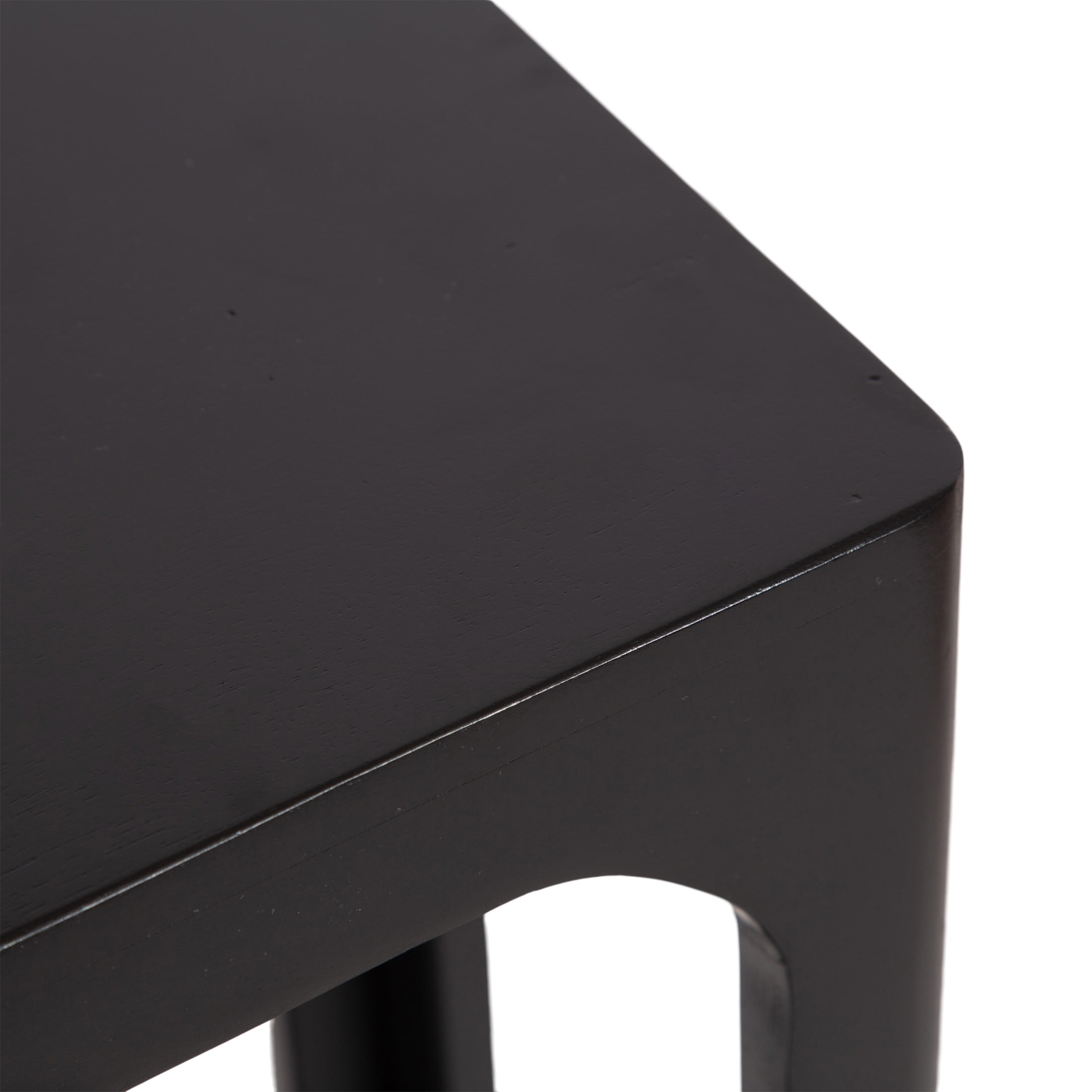 Kate and Laurel Dahl Modern Slatted Wooden Slim Side Table, 16 x 8 x 24, Black, Transitional Wood Narrow End Table for Use as Living Room Plant Stand or Small Bedroom Nightstand