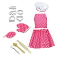 thumbnail image 2 of Fiudx Ofertas flash Artículos en oferta Juego de cocina y horneado para niños de 12 piezas, disfraz de cocina, juego de rol, delantal, sombrero, 2 of 6