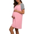 thumbnail image 6 of ZVNAΖH Women's Maternity Nursing Dress, Colorblock Raglan Sleeve Breastfeeding Knee Length Dress with Hidden Zipper for Pregnancy, S-2XL, 6 of 8
