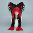 thumbnail image 2 of YAYUBA Soft Furry Animal Ear Hat with Braids, Plush Cat Ears Beanie for Anime , , 37cm x 60cm, Multiple Colors, 2 of 4