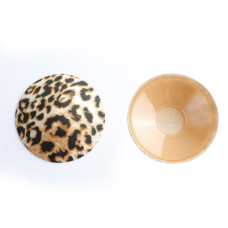BLURBE Breast Lift Cover Bra Strapless Lifting Bra Reusable Nipple Cover For Women Leopard Print Silicone Pasties Invisible Adhesive Bra Leopard Print-Brown, L C/D Cup 