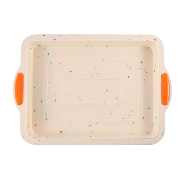 KDJ 11 Inch Silicone Square Cake Pan, Nonstick Baking Tray for Brownies Bread Mousse, Easy Release & Clean, Heat Resistant Bakeware for Birthday Cakes Cheesecakes Coffee Cake