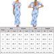 thumbnail image 2 of Vestido De Verano Vestido ajustado a media pierna para mujer Vestido de sirena con estampado floral y mangas abullonadas con volantes (Azul S) Cgtredaw para Mujer Azul T S, 2 of 9