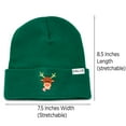 thumbnail image 6 of DALIX Rudolph Adult Beanie Christmas Holiday Winter Stocking Hat in Green, 6 of 7