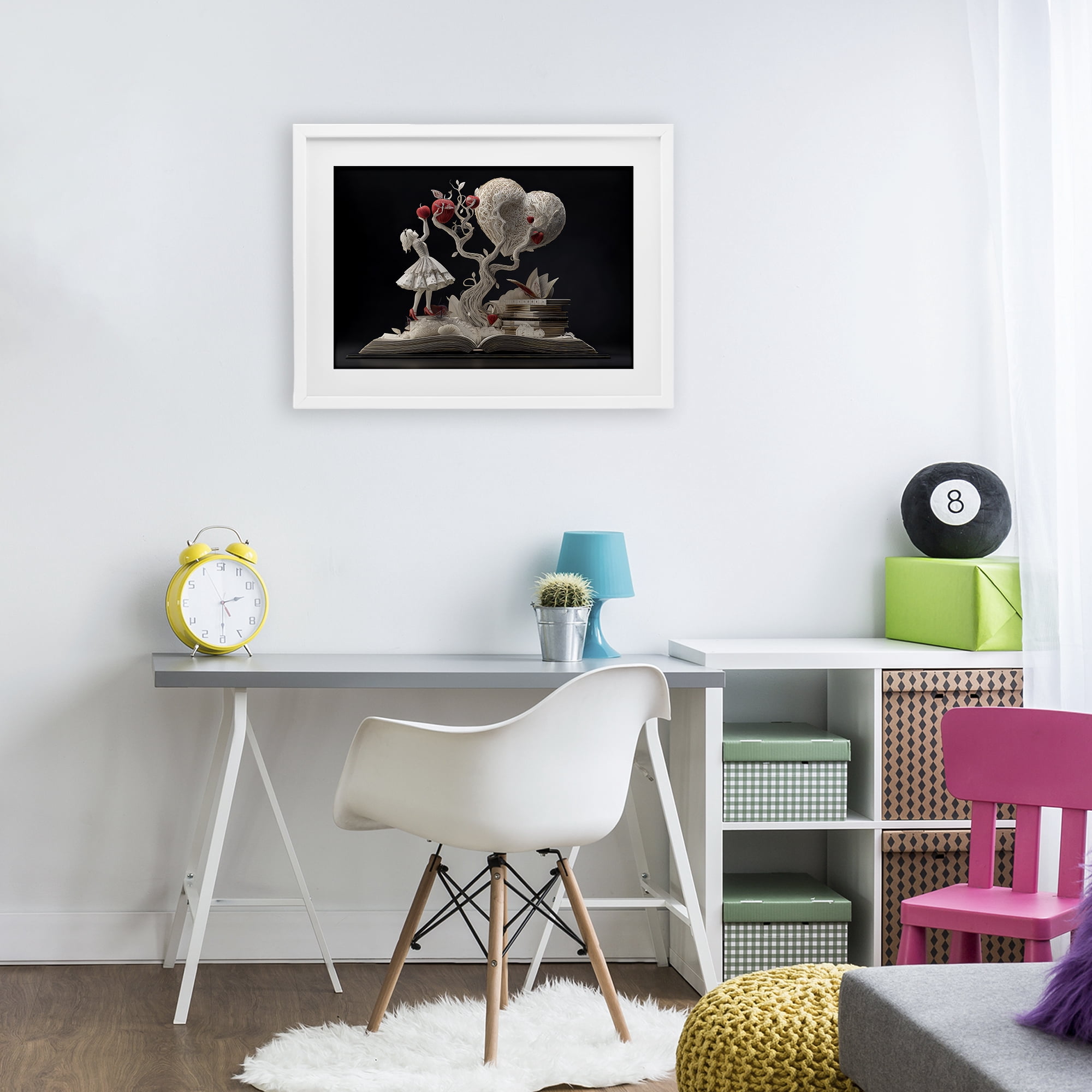 Stupell Industries Paper Sculpture Style Fairytale White Framed Print Under Glass, design by The Wands Want