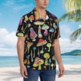 thumbnail image 2 of Lsque Bright Mushrooms pattern Hawaiian Shirt for Men, Unisex Summer Beach Casual Short Sleeve Button Down Shirts-Small, 2 of 9