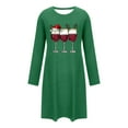 thumbnail image 6 of Sakmal Nightgowns for Women Christmas Sleepwear Cute Long Sleeve Green Crew Neck Nightgowns for Women L, 6 of 6