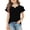 #A01-Black, variant on Girls Tee Shirts 7-16 Crewneck Solid Toddler T-Shirt Double Layer Ruffle Short Sleeve Tshirts Toddler Summer Fashion Cotton Tee Tops Girls