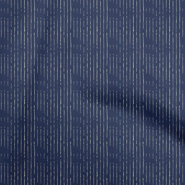 oneOone Georgette Viscose Blue Fabric Stripes Craft Projects Decor Fabric Printed By The Yard 42 Inch Wide