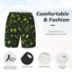 thumbnail image 3 of Balery Green Branch Olive Bañador para hombre, shorts de playa de secado rápido con entrepierna y forro de compresión-Small, 3 of 6