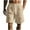 Khaki, variant on Wyobmus Mens Linen Summer Shorts Solid Color Drawstring Elastic Waist Short Lightweight Summer Beach Vacation Bermuda Shorts S-3X Khaki