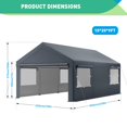 thumbnail image 7 of 2025 New Carport Canopy 10x20 FT Heavy Duty, Outdoor Garage Car Shelter Shade with Roll-Up Windows, Sidewalls & Doors, Uv Resistant and Waterproof for Car Truck Motorcycle, 7 of 7