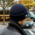 thumbnail image 4 of ievspot Men Winter Hat Knitted Pure Color Elasticity Thick Ear-protecting Cap Father Grandfather Headwear Outdoor Cap, 4 of 8