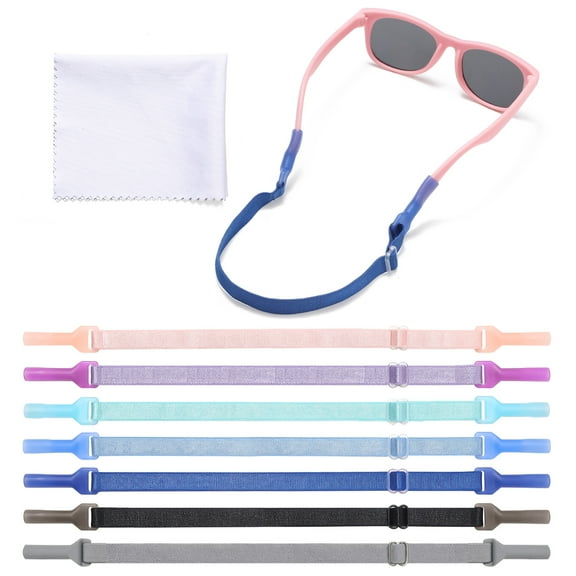 Abaima 7 Pcs Kids Eye Glasses Strap, Adjustable Sunglasses Lanyard, Sports Eye Glasses String Holder Strap, No Tail Sunglasses Straps Cords for Boys and Girls