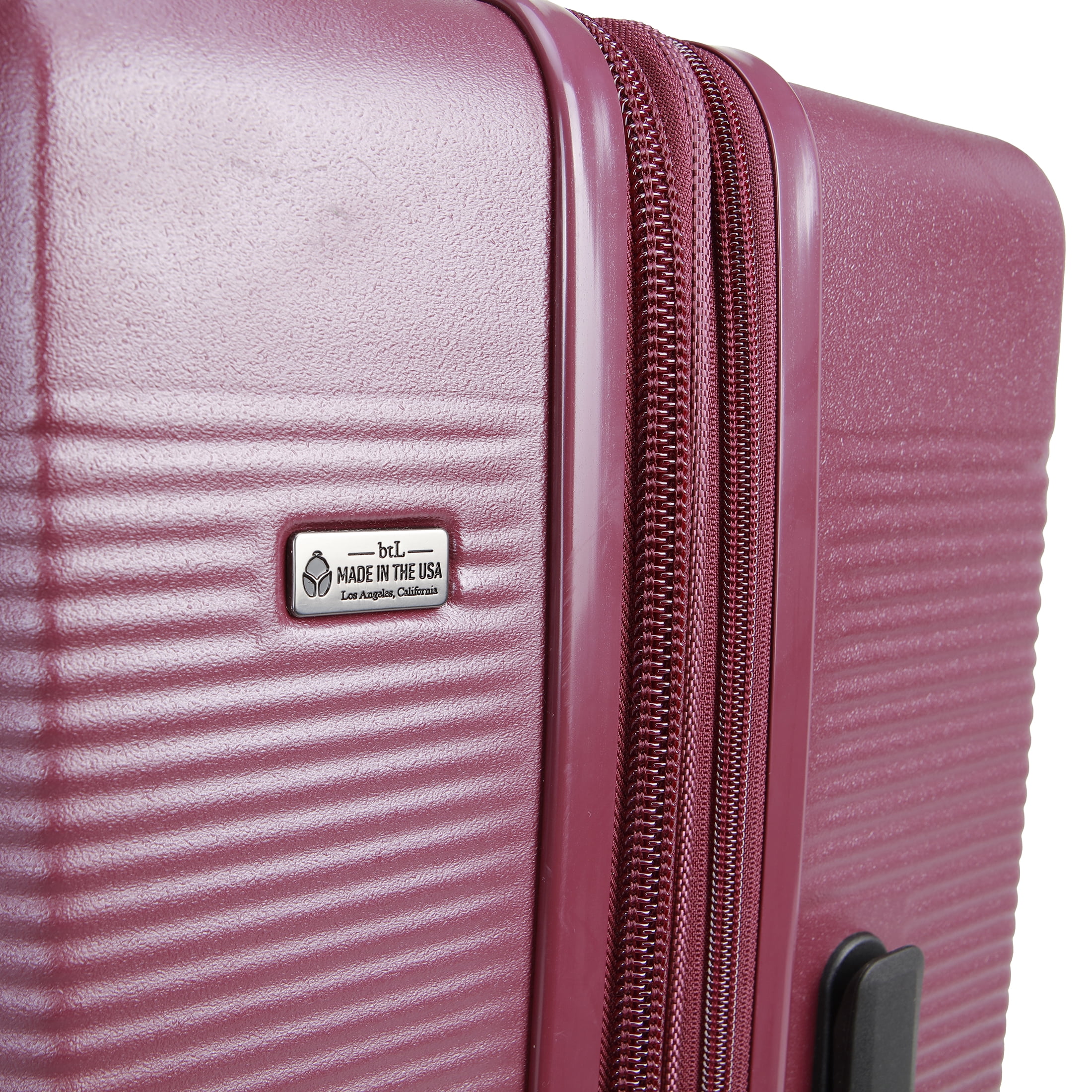 btL 28-inch Checked Expandable Hardside Upright Luggage With 360 Spinner Wheels and Divider Pockets, Windsor Wine
