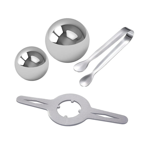 Estante para bolas de hielo para café, Bola de refrigeración para café con marco, soporte multifunción para bolas de hielo y juego con rizador, bolas 2 bolas