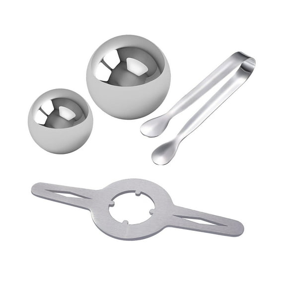 Estante para bolas de hielo para café, Bola de enfriamiento para Espresso, utensilios de cocina, soporte para bolas de hielo y conjunto con rizador, 2 bolas