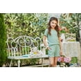 thumbnail image 6 of Arshiner Girls Shorts Set 2 Piece Ribbed Knit Summer Outfit Short Sleeve Top & Elastic Waist Shorts Casual Playwear, 6 of 6
