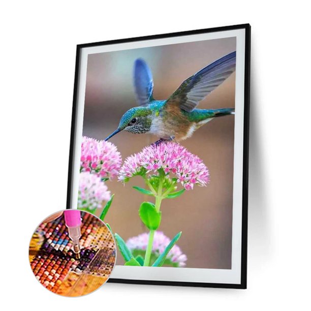Cuadros Decorativos 5D DIY Diamante Pintura Colibrí en Flor Taladro Cuadrado Completo (30x40CM) Sywqhk Nuevos Originales