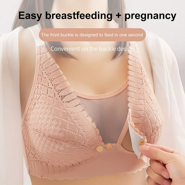 Cheers Push Up Adjustable Straps Nursing Bra Wireless Front Opening Buckle  Maternity Breastfeeding Bra for Daily Wear