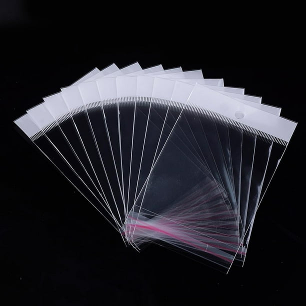 100 bolsas rectangulares de celofán OPP transparentes para envases de lápiz labial. Bolsas de celofán resellables.